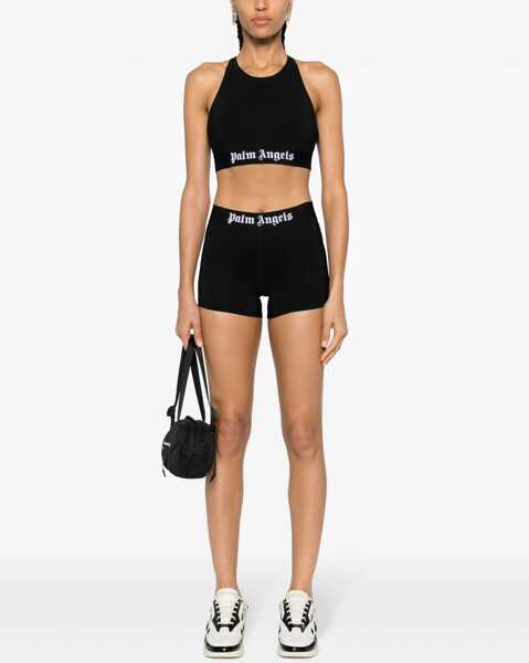 Tricouri Palm Angels Cropped Top With Logo BEIGE Femei (BM 10693687) 2