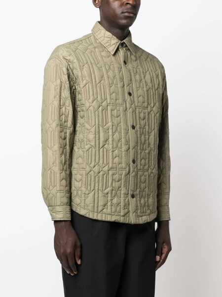 Camasi casual Palm Angels Monogram Shirt MILITARY GREEN Barbati (BM 10693714) 3
