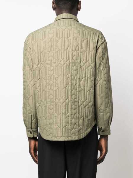 Camasi casual Palm Angels Monogram Shirt MILITARY GREEN Barbati (BM 10693714) 4