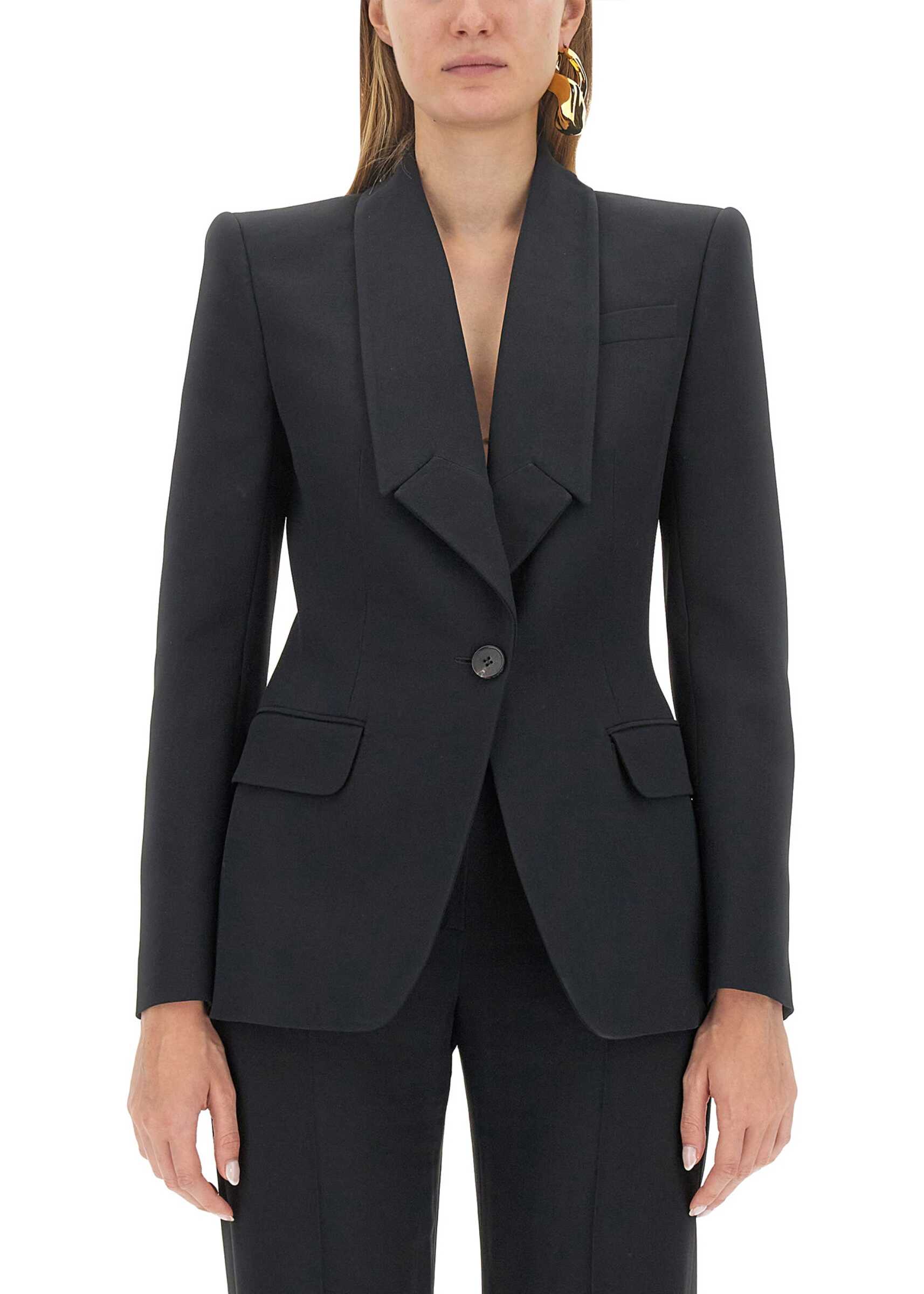 Alexander McQueen Jacket With Reversed Lapels BLACK