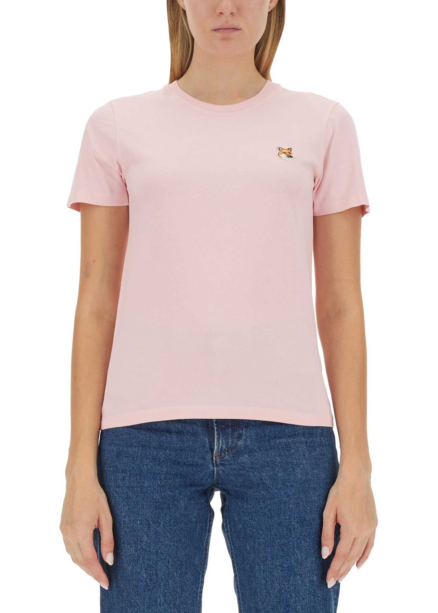 MAISON KITSUNÉ T-Shirt With Fox Patch PINK