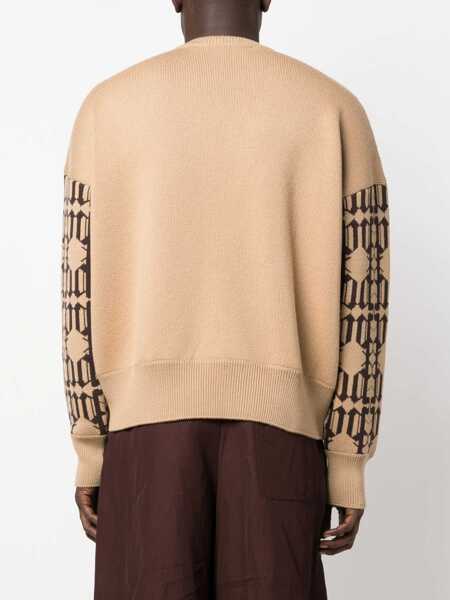 Pulovere Palm Angels Jacquard Sweater BEIGE Barbati (BM 10695811) 4