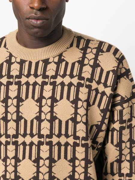 Pulovere Palm Angels Jacquard Sweater BEIGE Barbati (BM 10695811) 5