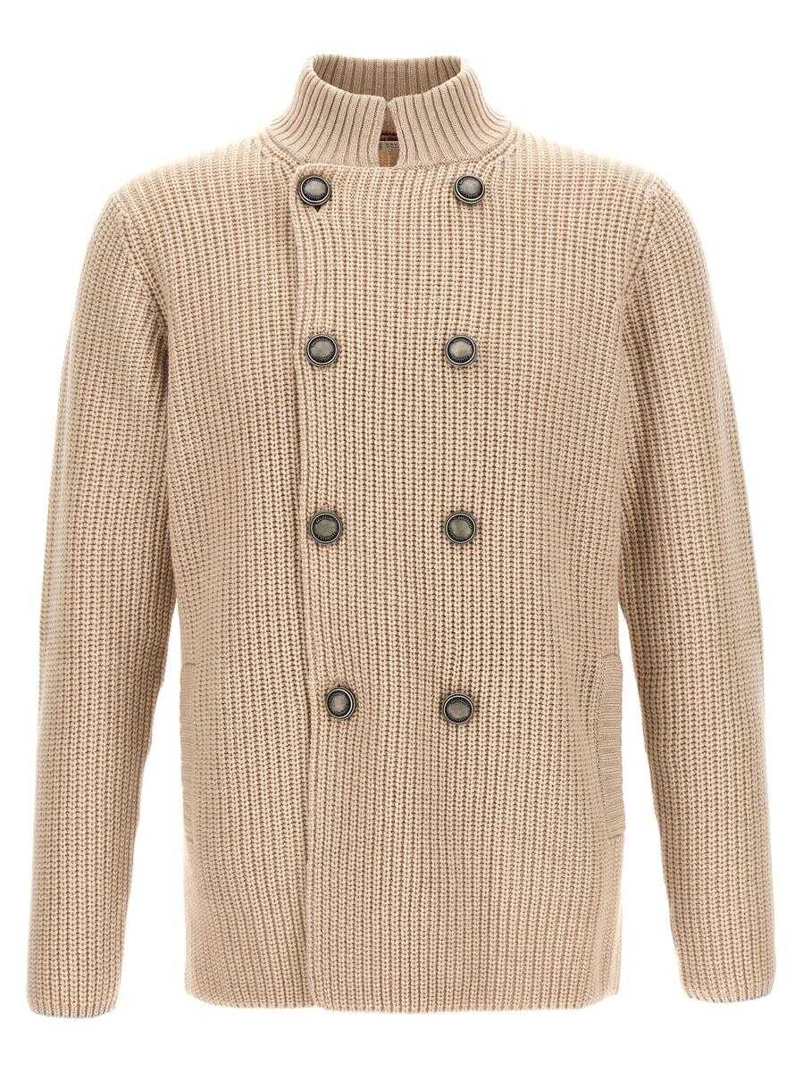 Brunello Cucinelli BRUNELLO CUCINELLI Double-breasted cardigan BEIGE