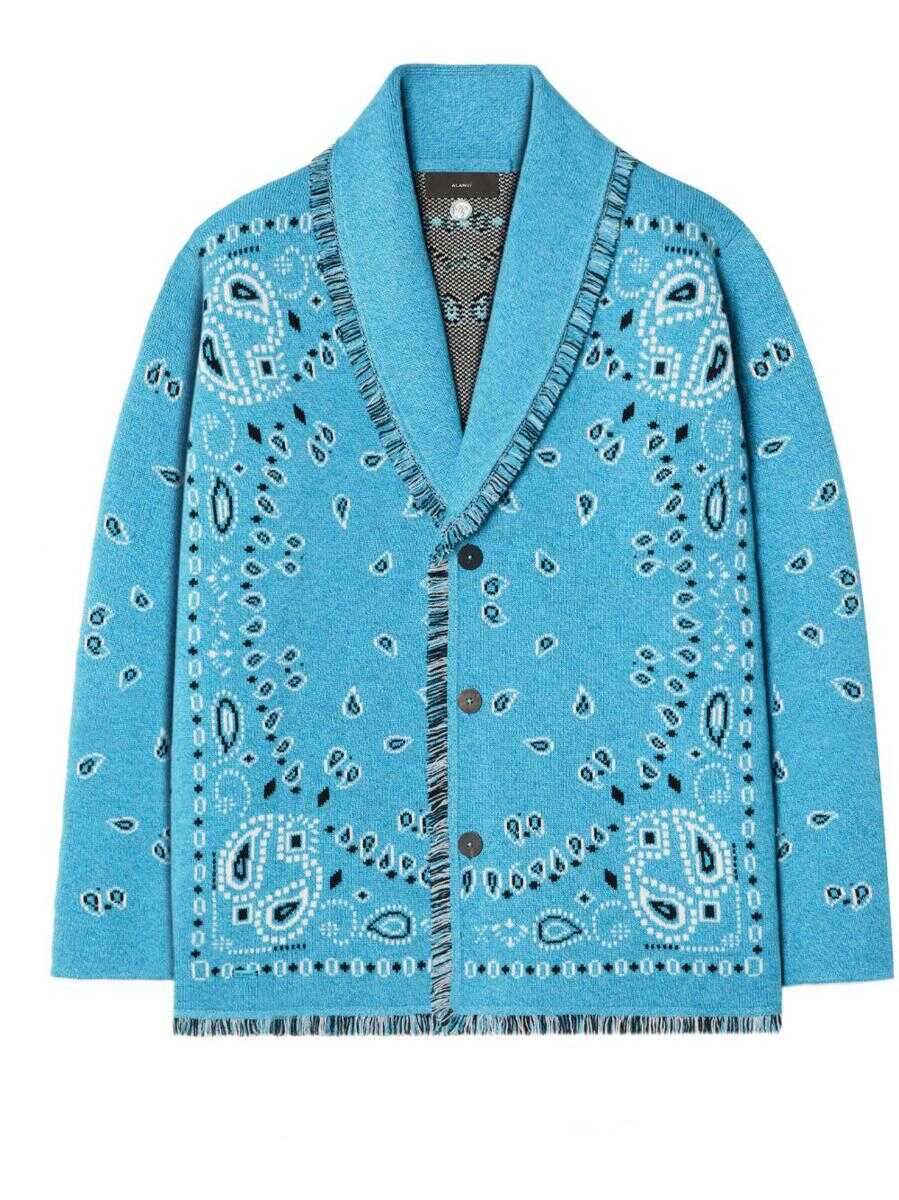 ALANUI ALANUI Bandana Jacquard Icon cardigan Clear Blue