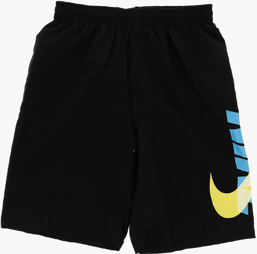 Nike Swim Swim Shorts With Side Logo Print Black