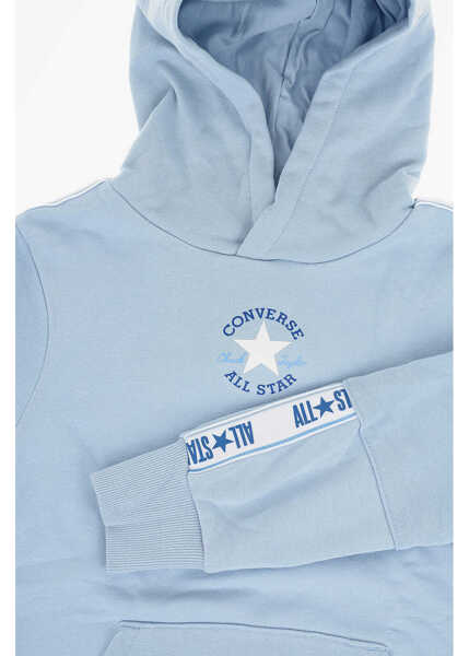 Bluze de trening Converse All Star Chuck Taylor Brushed Cotton Hoodie With Logoed Side Light Blue Baieti (BM 10701040) 2