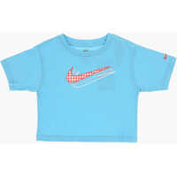 Tricouri Crew-Neck T-Shirt With Checked Logo Baieti