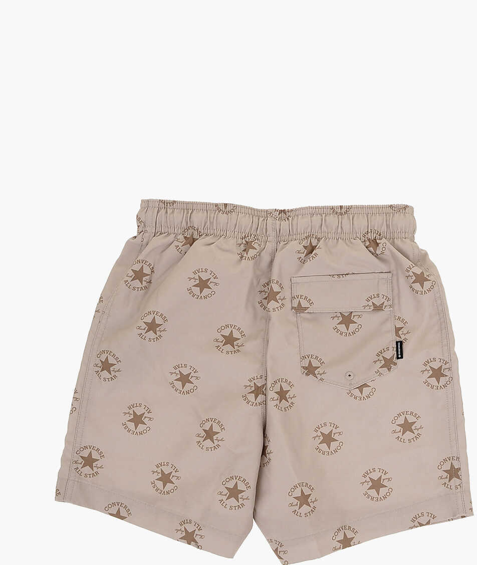Sorturi de baie Converse All Star Chuck Taylor All-Over Printed Logo Swim Shorts Beige Baieti (BM 10701094) 3
