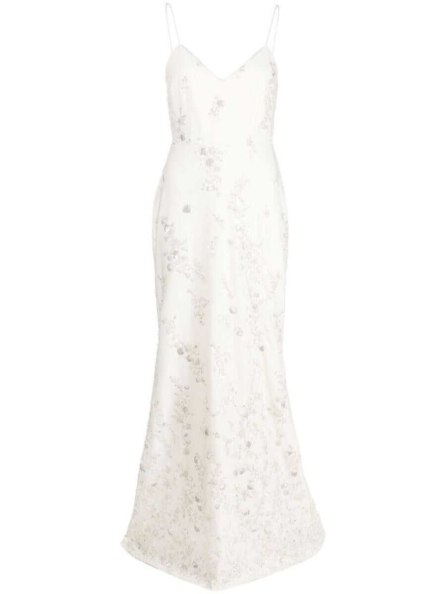 Self-Portrait SELF-PORTRAIT sequin-embellished sleeveless gown WHITE