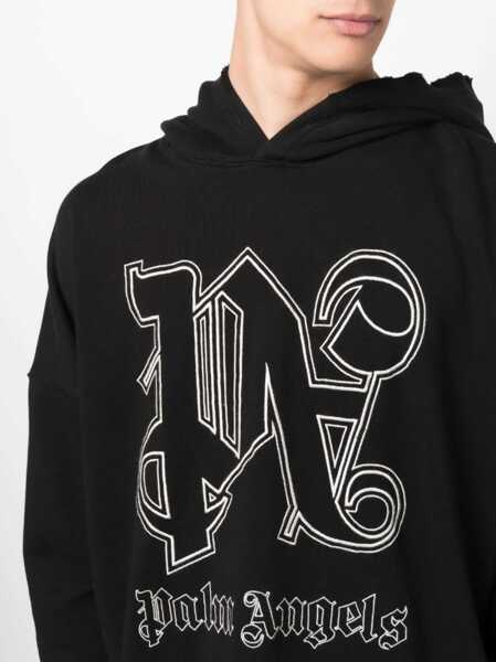 Bluze de trening Palm Angels Monogram Logo Sweatshirt BLACK Barbati (BM 10704388) 5