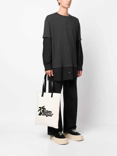 Borsete Palm Angels Cotton Canvas Shopping Bag WHITE Barbati (BM 10704454) 2