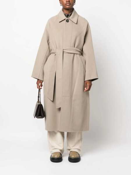 Paltoane AMI Paris Belted Coat BEIGE Femei (BM 10704832) 2