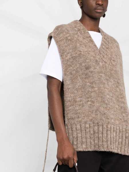 Veste casual Maison Margiela Knitted Vest BROWN Femei (BM 10704862) 3