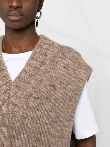 Veste casual Maison Margiela Knitted Vest BROWN Femei (BM 10704862) 5