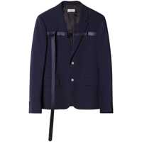 Sacouri Off-White Midnight Blue Viscose-Wool Blend Blazer Barbati
