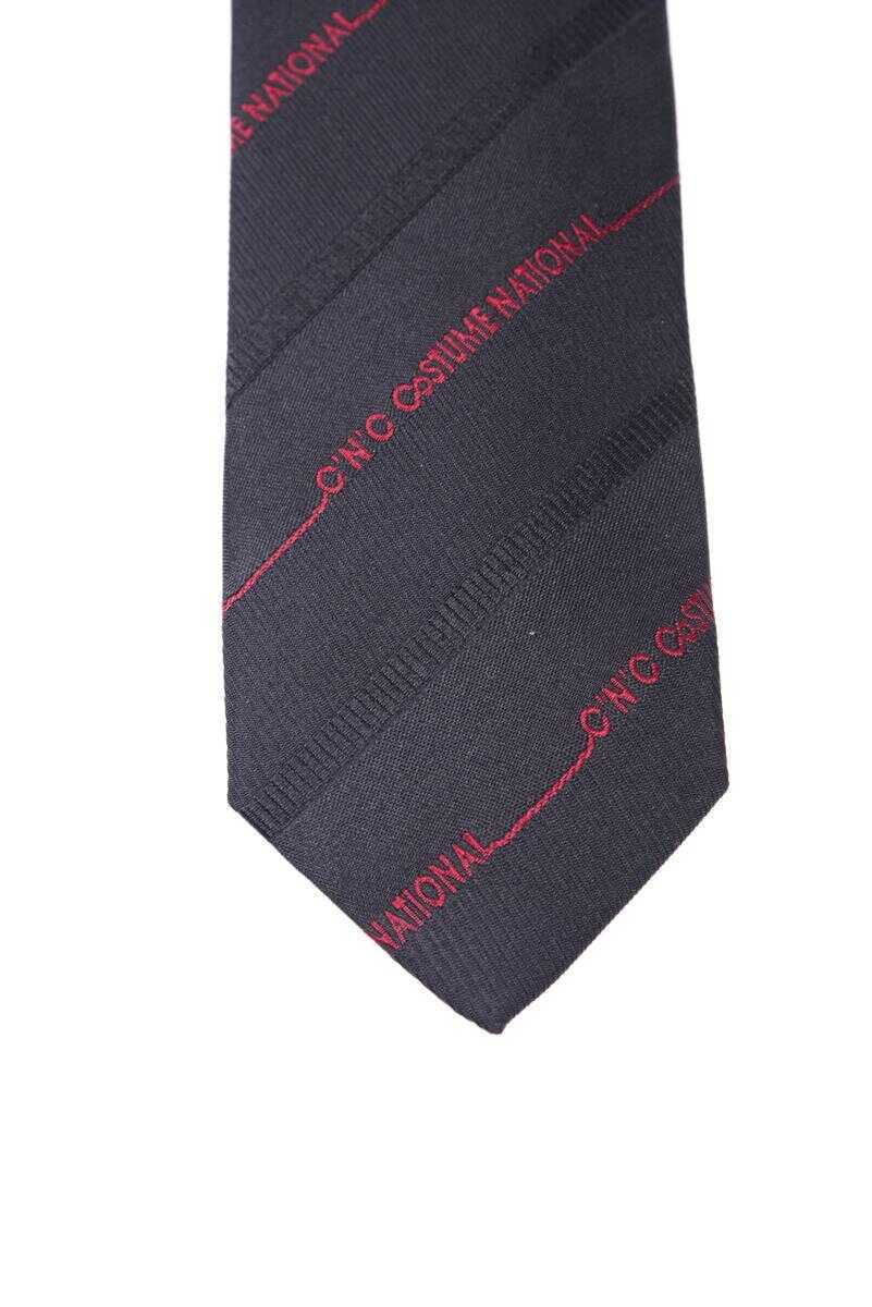 Cravate CoSTUME NATIONAL Costume National Tie Stripes Black Barbati (BM 10708582) 2