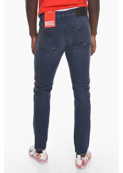 Blugi slim fit Diesel Slim Fit 2019 D-Strukt Distressed Effect Jeans 16 Cm L.32 Light Blue Barbati (BM 10710802) 2