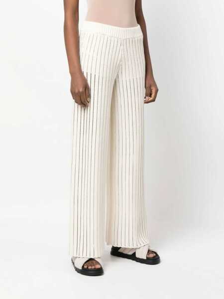 Pantaloni casual Fabiana Filippi Wide Leg Pants IVORY Femei (BM 10713379) 3