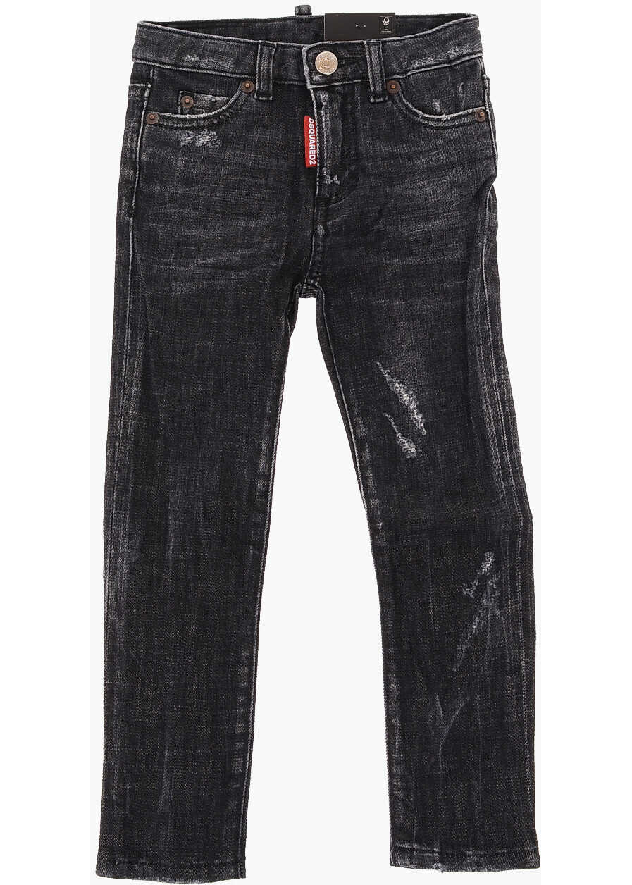 DSQUARED2 Medium-Waisted Stretch Denim Twiggy Jeans* Black
