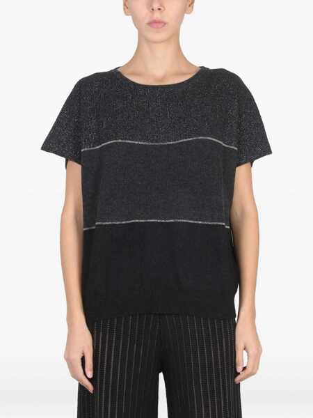 Pulovere casual Fabiana Filippi Mesh With Shiny Detail CHARCOAL Femei (BM 10713820) 3