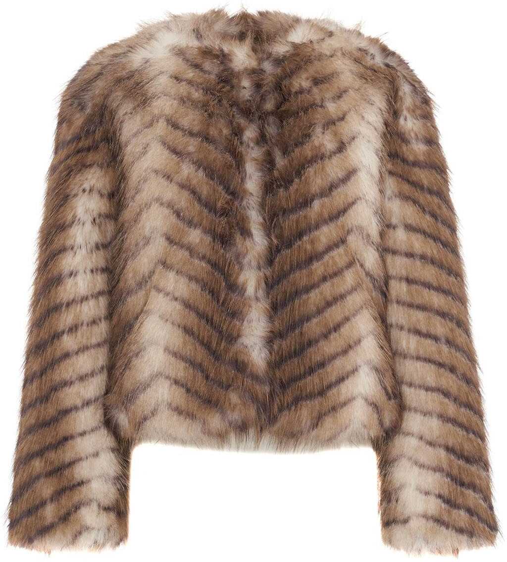 Guess by Marciano Faux fur jacket cropped Brown