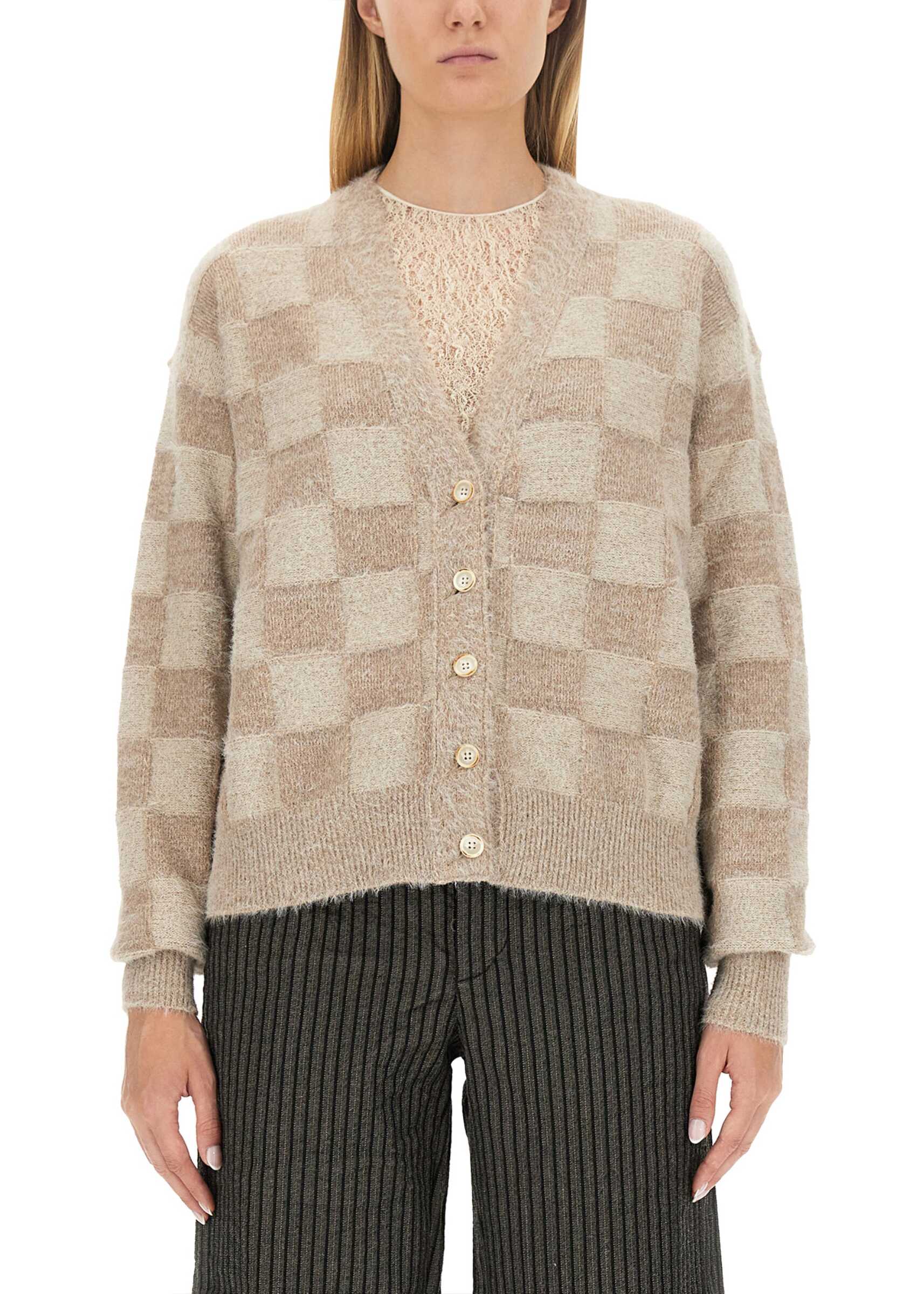 UMA WANG V-Neck Cardigan BEIGE