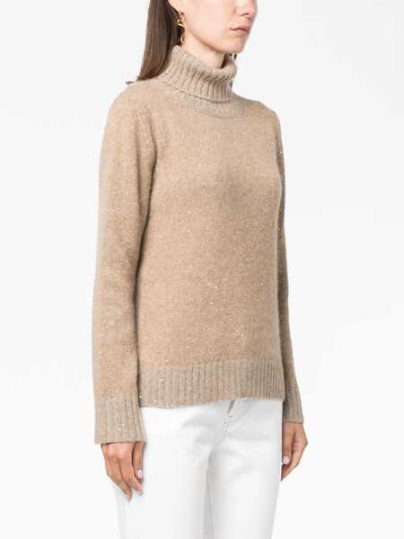Pulovere casual Fabiana Filippi Wool Jersey. BEIGE Femei (BM 10720414) 3