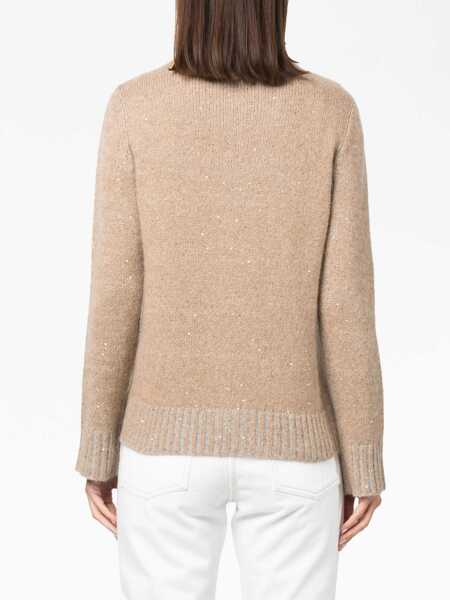 Pulovere casual Fabiana Filippi Wool Jersey. BEIGE Femei (BM 10720414) 4