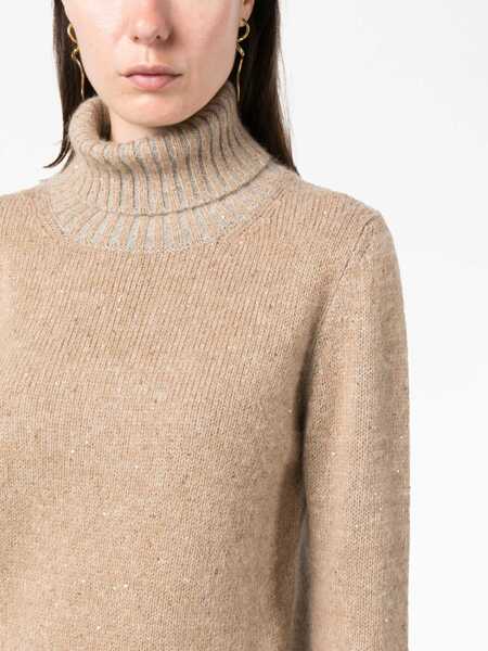 Pulovere casual Fabiana Filippi Wool Jersey. BEIGE Femei (BM 10720414) 5