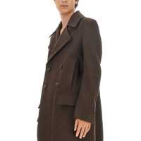 Trenciuri pentru Barbati - Trenciuri Rick Owens Double-Breasted Coat BROWN Barbati (BM 10720429) - B-mall.ro