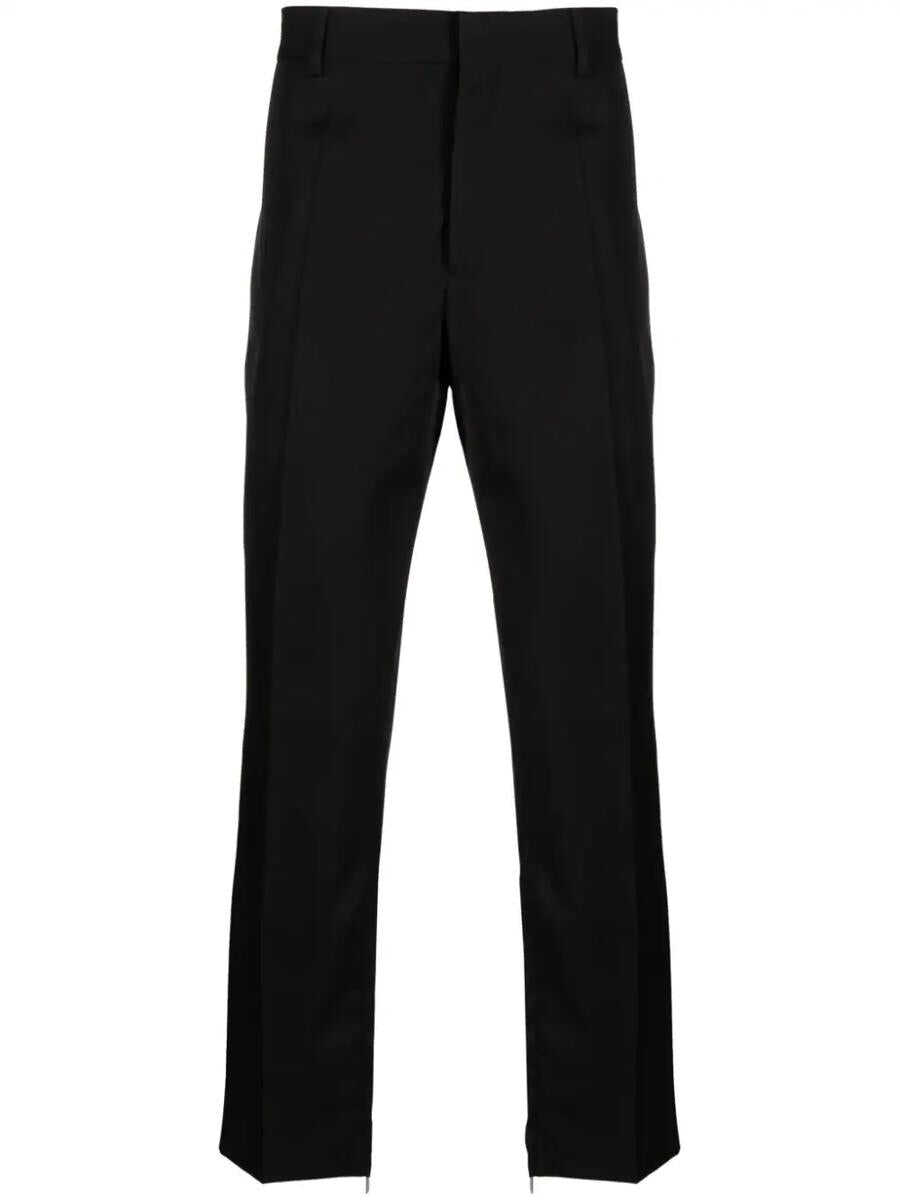 Off-White OFF-WHITE Wool striagh-leg trousers Black