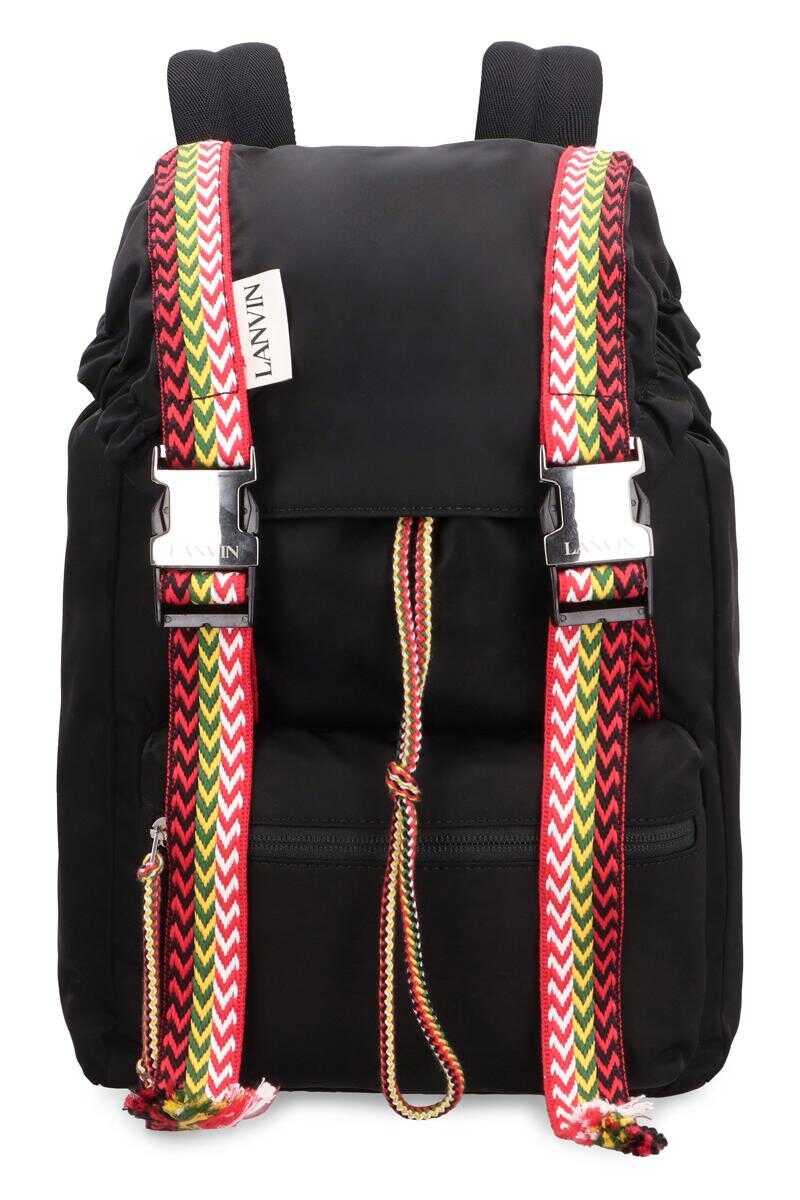 Lanvin LANVIN NANO CURB NYLON BACKPACK BLACK