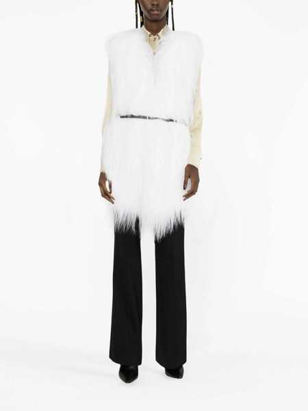 Veste casual Fabiana Filippi Fur Vest WHITE Femei (BM 10721896) 2
