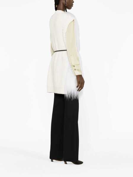 Veste casual Fabiana Filippi Fur Vest WHITE Femei (BM 10721896) 4
