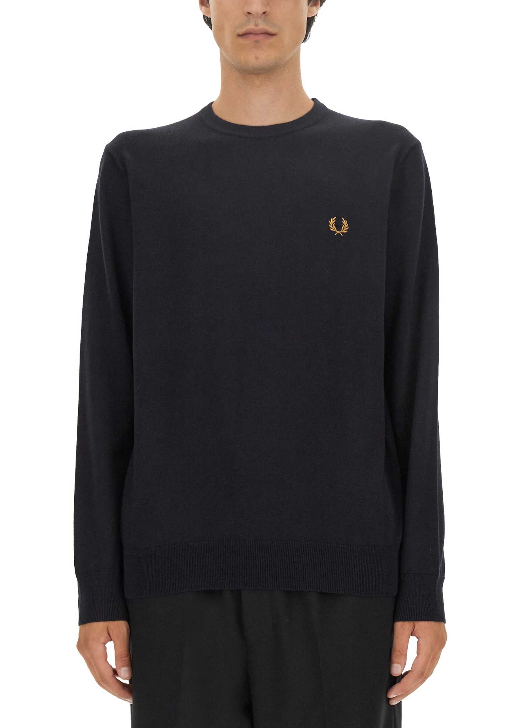 Fred Perry Jersey With Logo Embroidery BLUE