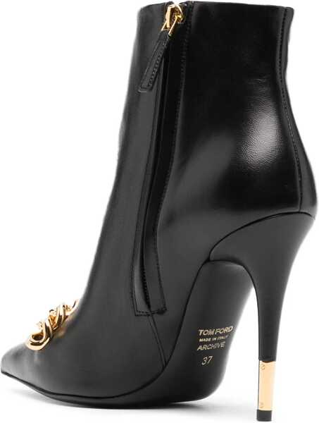 Cizme scurte Tom Ford Leather Boot BLACK Femei (BM 10722022) 3