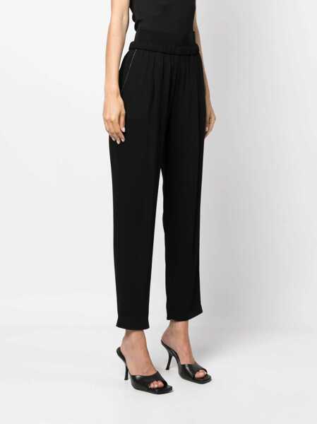 Pantaloni casual Fabiana Filippi Pants With Elastic BLACK Femei (BM 10722034) 3