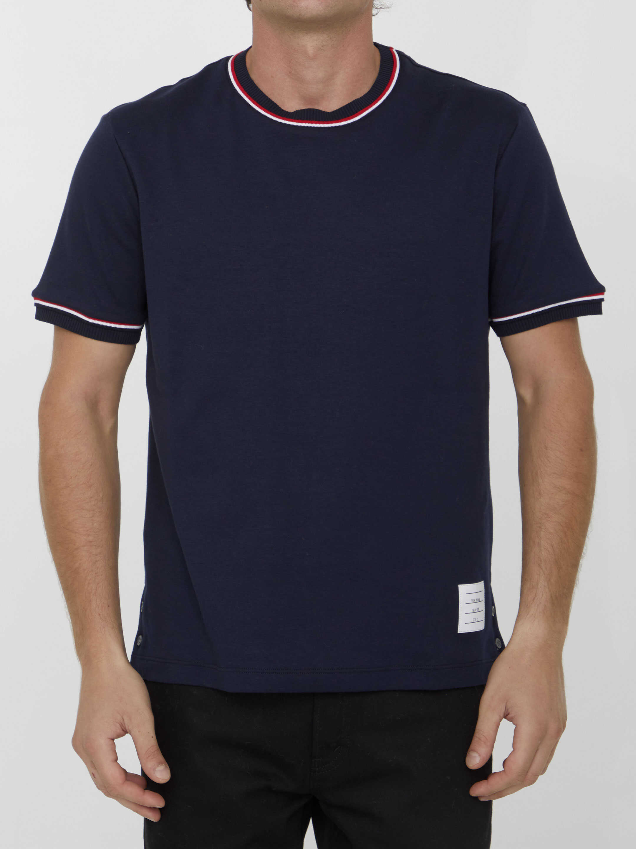 Thom Browne Navy Cotton T-Shirt BLUE