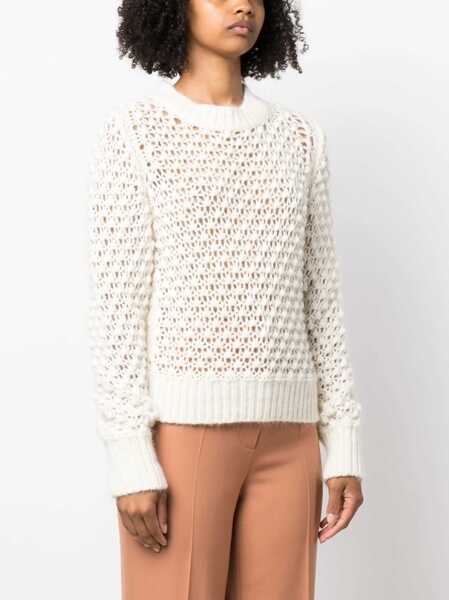 Pulovere casual Fabiana Filippi Perforated Mesh WHITE Femei (BM 10722835) 3