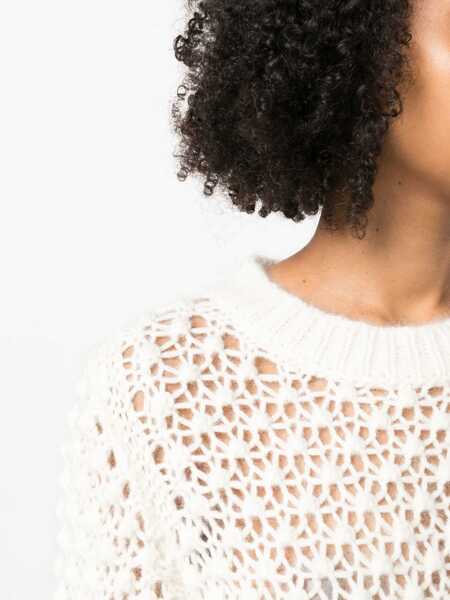 Pulovere casual Fabiana Filippi Perforated Mesh WHITE Femei (BM 10722835) 5