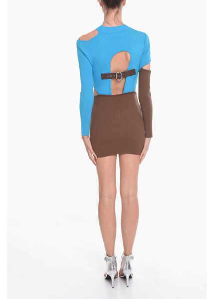 Rochii scurte ANDERSSON BELL Two-Tone Bibber Mini Dress With Cut-Out Details Blue Femei (BM 10723153) 2