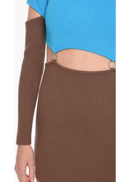 Rochii scurte ANDERSSON BELL Two-Tone Bibber Mini Dress With Cut-Out Details Blue Femei (BM 10723153) 3