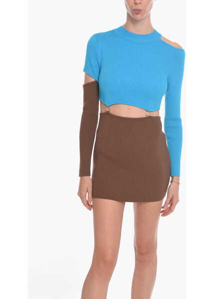 Rochii scurte ANDERSSON BELL Two-Tone Bibber Mini Dress With Cut-Out Details Blue Femei (BM 10723153) 4