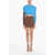 ANDERSSON BELL Two-Tone Bibber Mini Dress With Cut-Out Details Blue