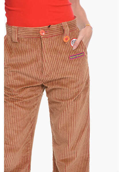 Pantaloni casual CORMIO Corduroy Taner Workwear Pants With Patches Brown Femei (BM 10723159) 3