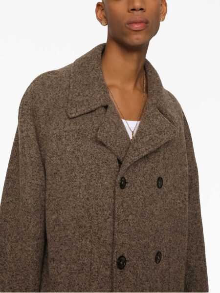 Paltoane Dolce & Gabbana Double-Breasted Coat BROWN Barbati (BM 10723300) 5