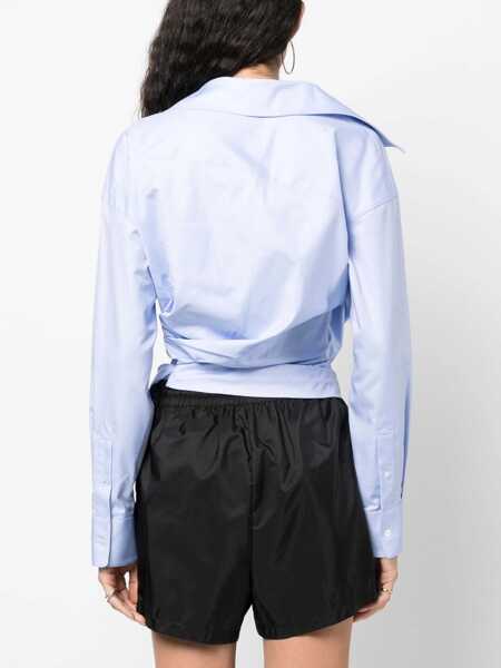 Bluze Alexander Wang Draped Shirt AZURE Femei (BM 10723318) 4