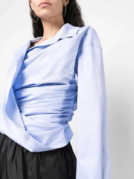 Bluze Alexander Wang Draped Shirt AZURE Femei (BM 10723318) 5