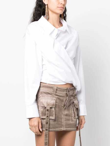 Bluze Alexander Wang Draped Shirt WHITE Femei (BM 10723324) 3